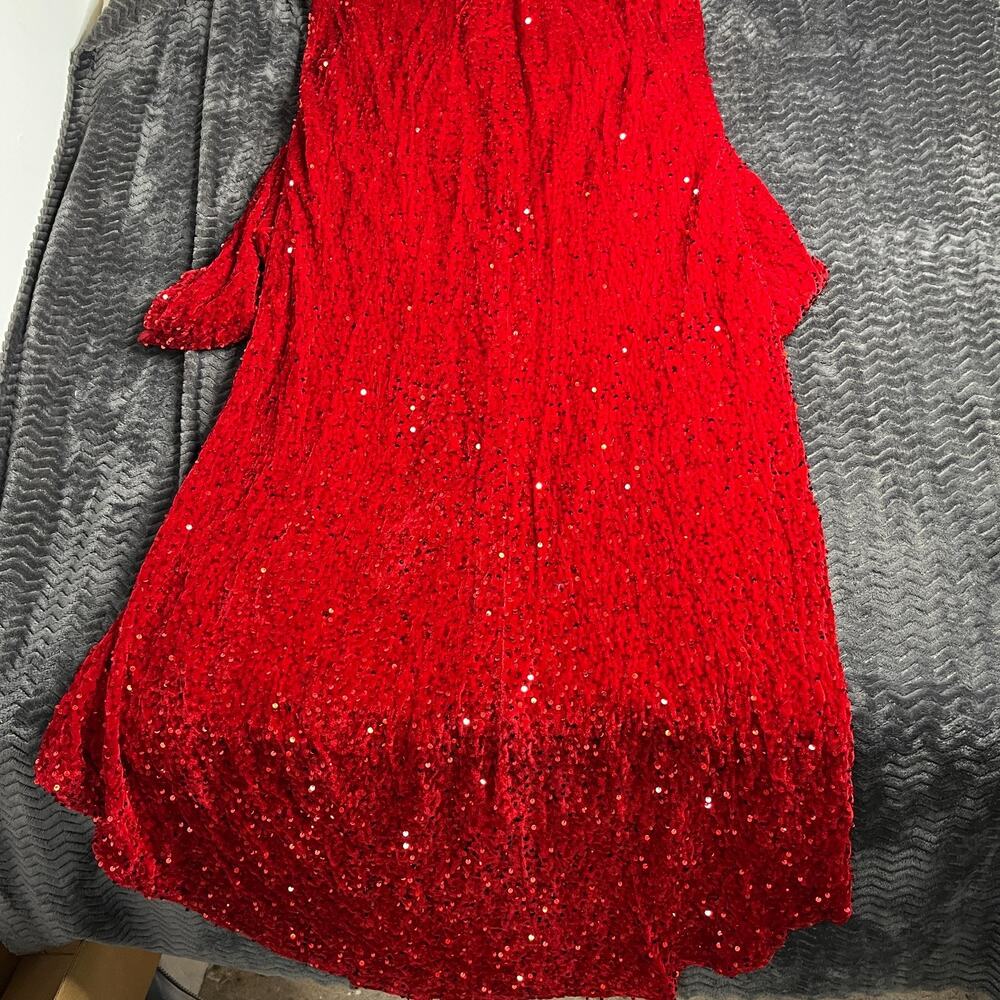 Women's Velvet and Sequin Maxi Dress Size 1XL? (see measurements) Red - Picture 6 of 6